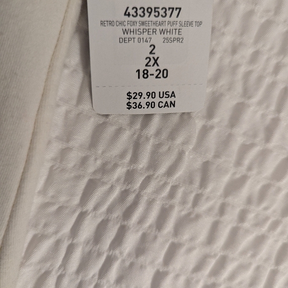 Torrid Retro Chic Whister White/ cream ivory Top 2x NWT - Picture 5 of 13